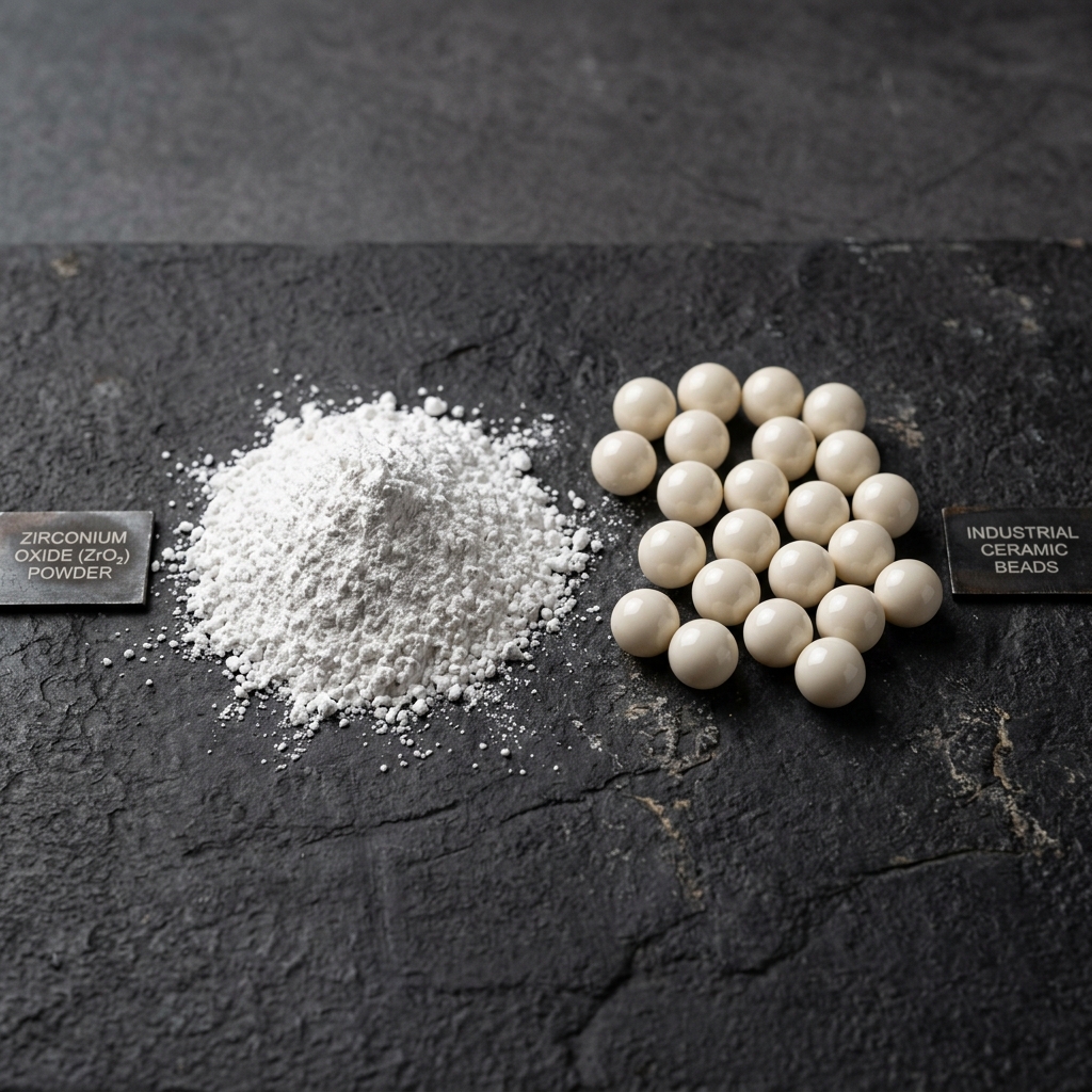 Zirconium powder and grinding ceramic beads